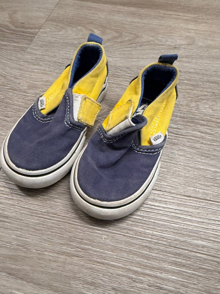 Vans Slip - On – Size 6 | Navy & Yellow Canvas - Nest and Sprout - Consignment