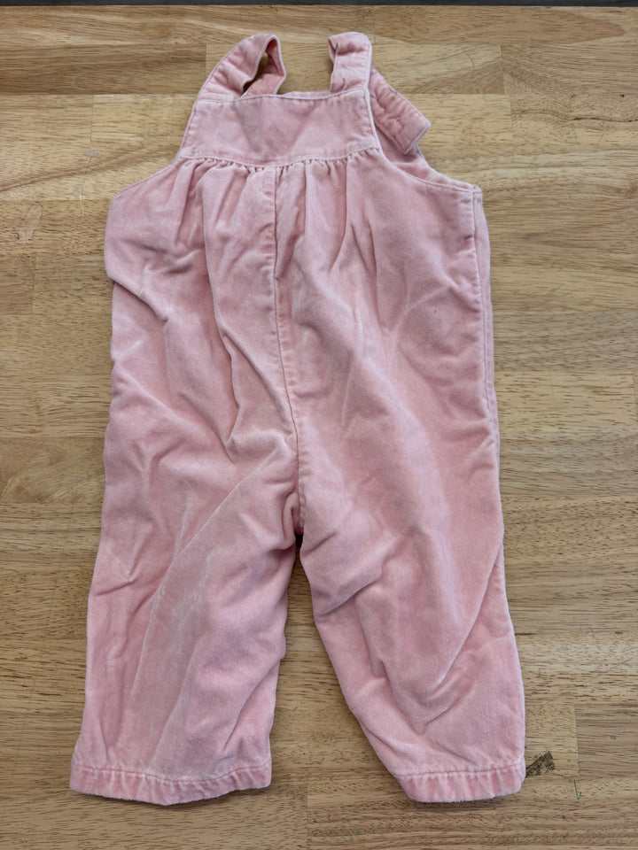 Janie and Jack Smocked Bodice Pink Overalls – 3–6M | Cotton/Rayon Buttons Excellent