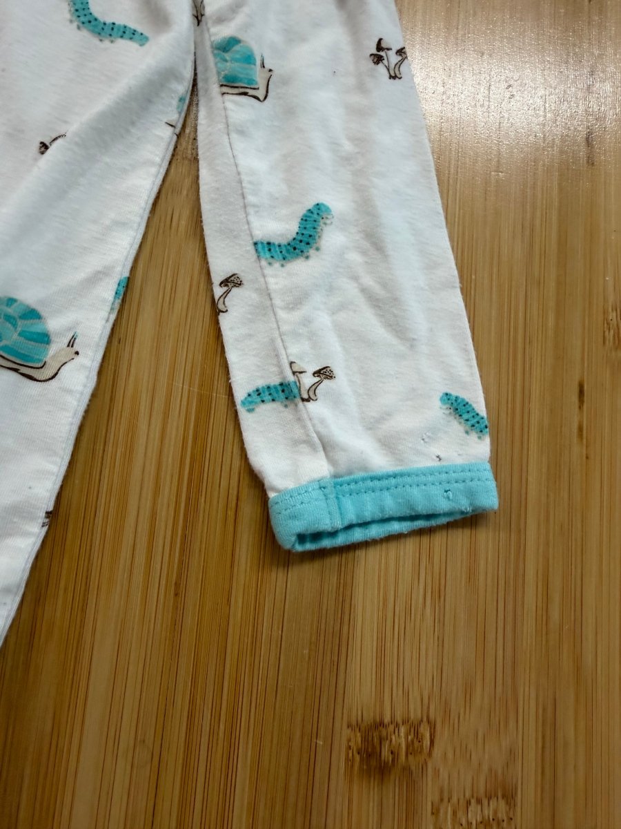 Kyte Baby Bamboo Footless Sleeper – 18–24M | White Slug & Snail Print | Play - Nest and Sprout-Consignment