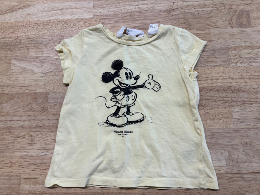 H&M Mickey Mouse T-Shirt – Light Yellow | 18–24M
