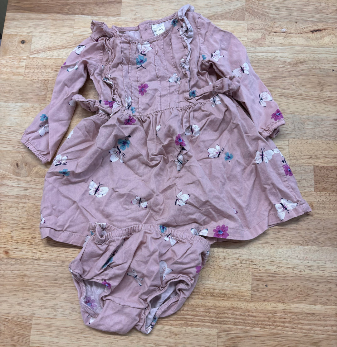 Carters Dress & Diaper Cover Set – Butterfly Print (12M)