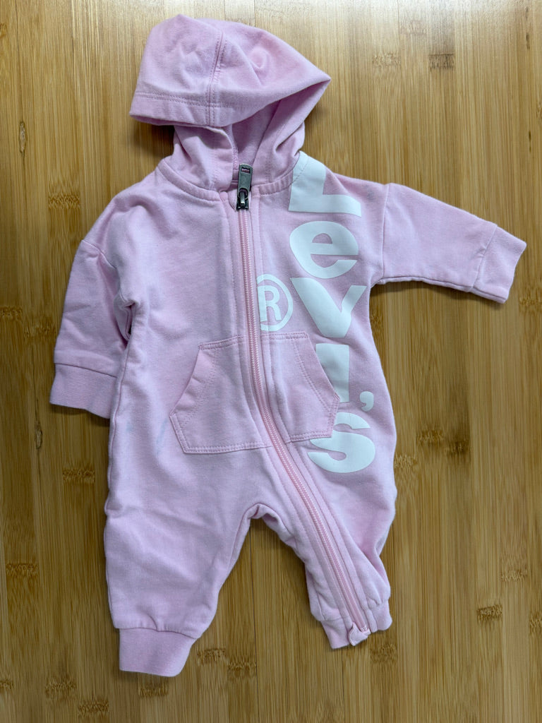 Levi's Hooded Romper – 50–56 (Newborn) | Pink Zip