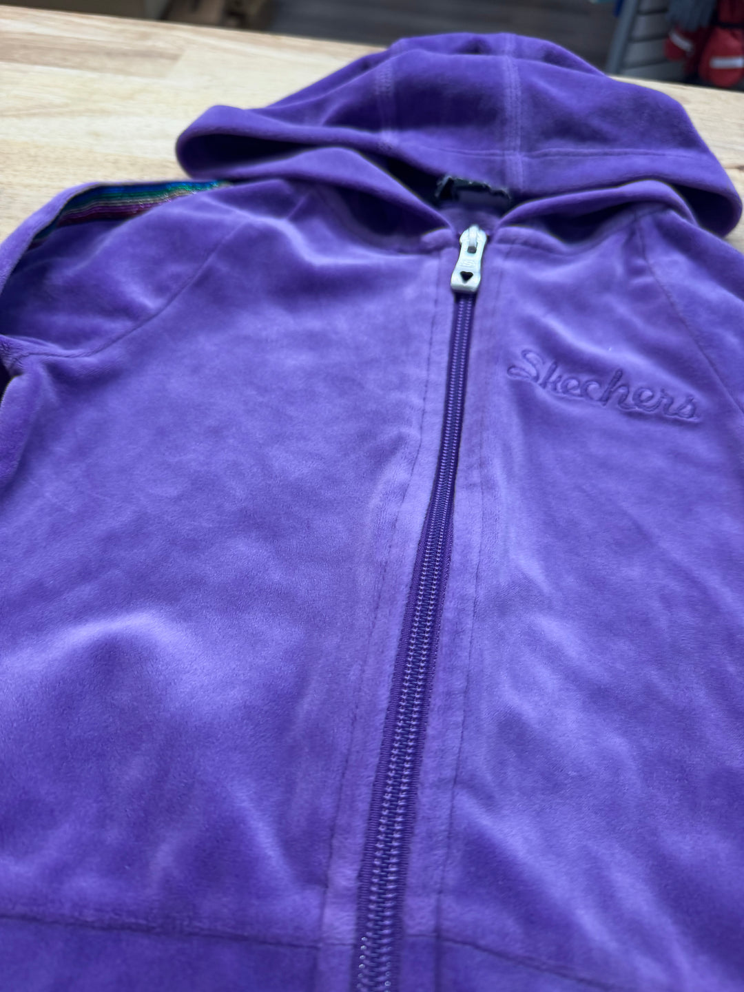 Skechers Velour Fleece Zip-Up Hoodie – 3 | Purple