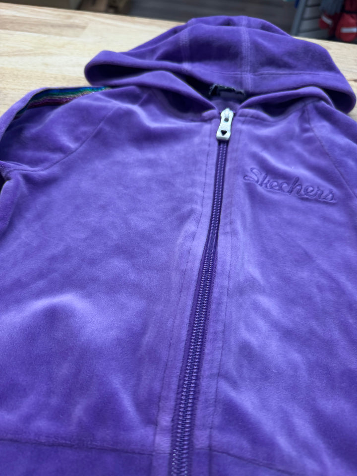 Skechers Velour Fleece Zip-Up Hoodie – 3 | Purple