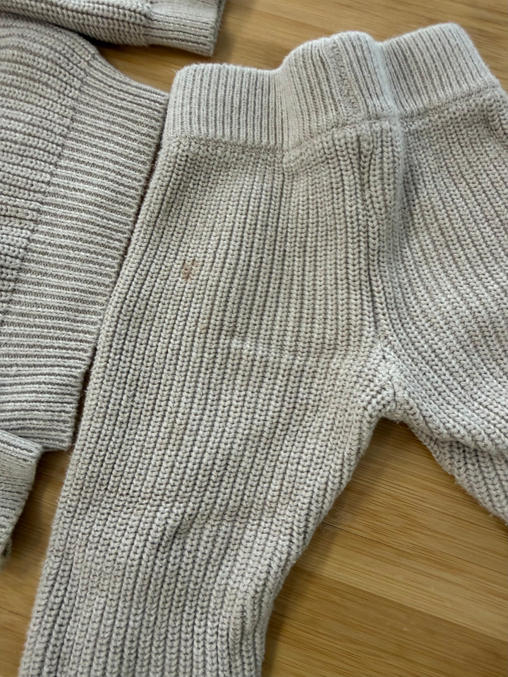 Jamie Kay Knit Two-Piece Set – 3Y | Cream Beige Quarter Zip Top & Pants | Play