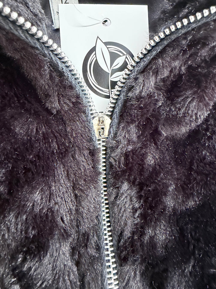 Speechless Kids Faux Fur Hooded Vest – 12 | Black