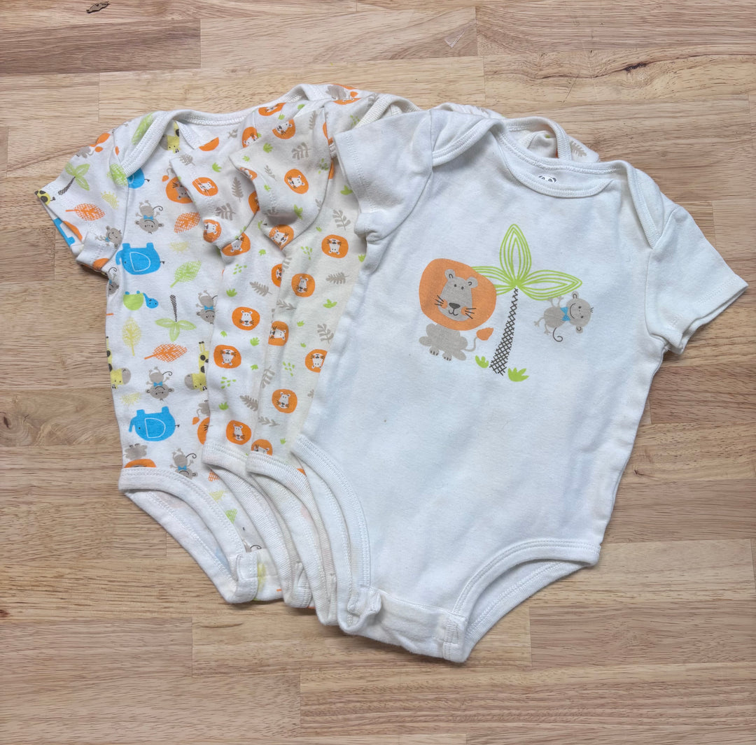 Rococo Lion-Themed Bodysuits - Set of 4, Size 18 Months, As Is