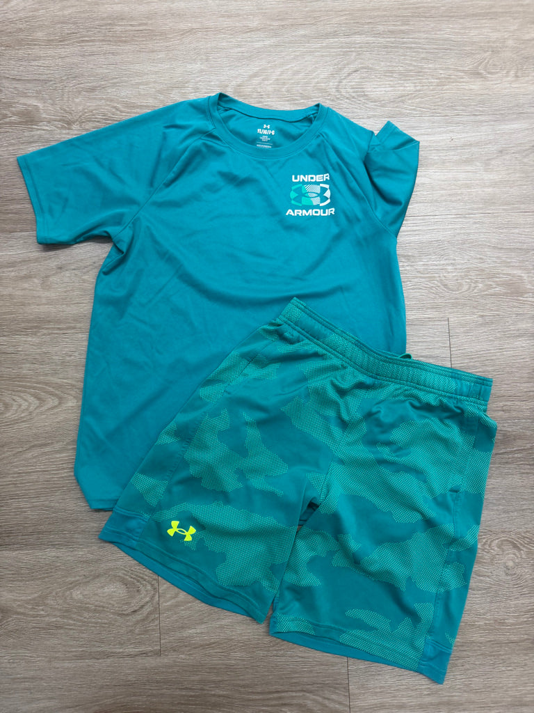 Hurley Two-Piece Set – Youth L | Turquoise Loose Fit Shorts & Shirt