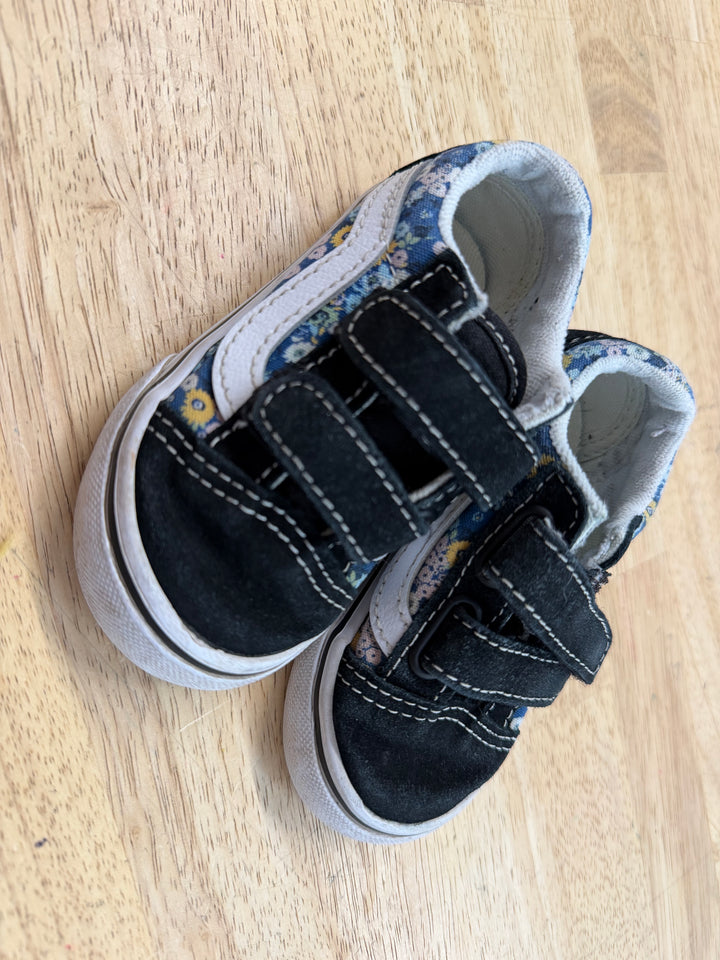 Vans Velcro Shoe – 5.5 | Blue Floral