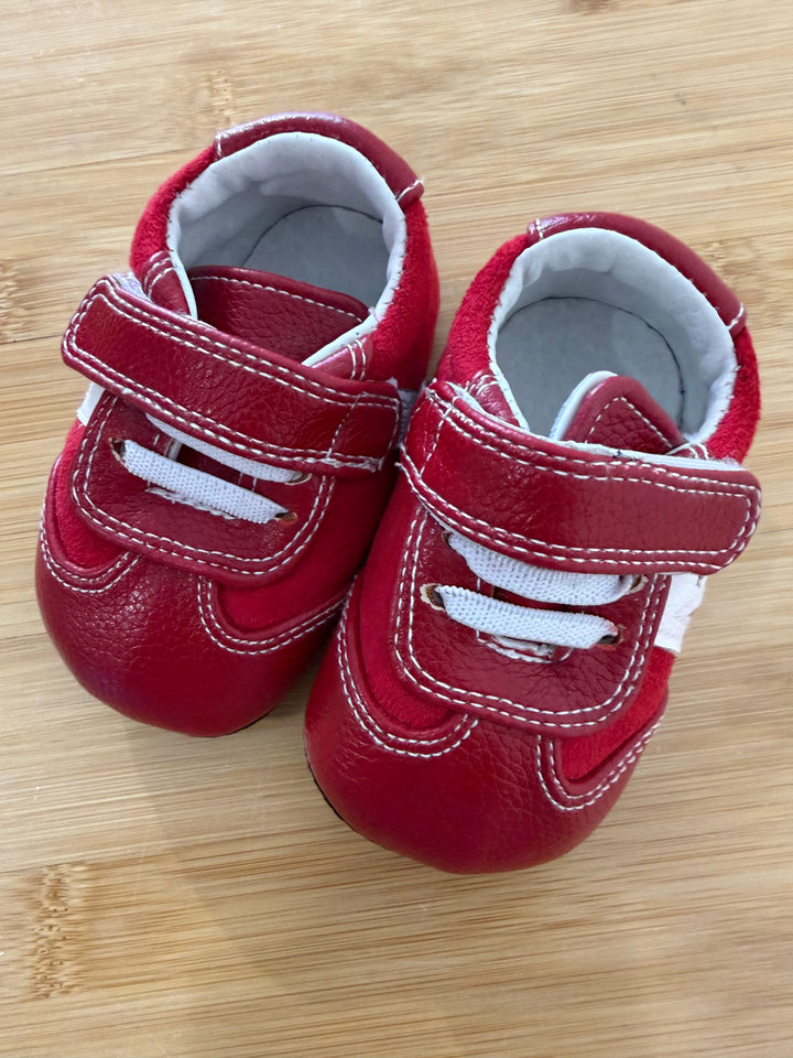 Jack & Lily Red Velcro Shoe – 6–12M | Excellent