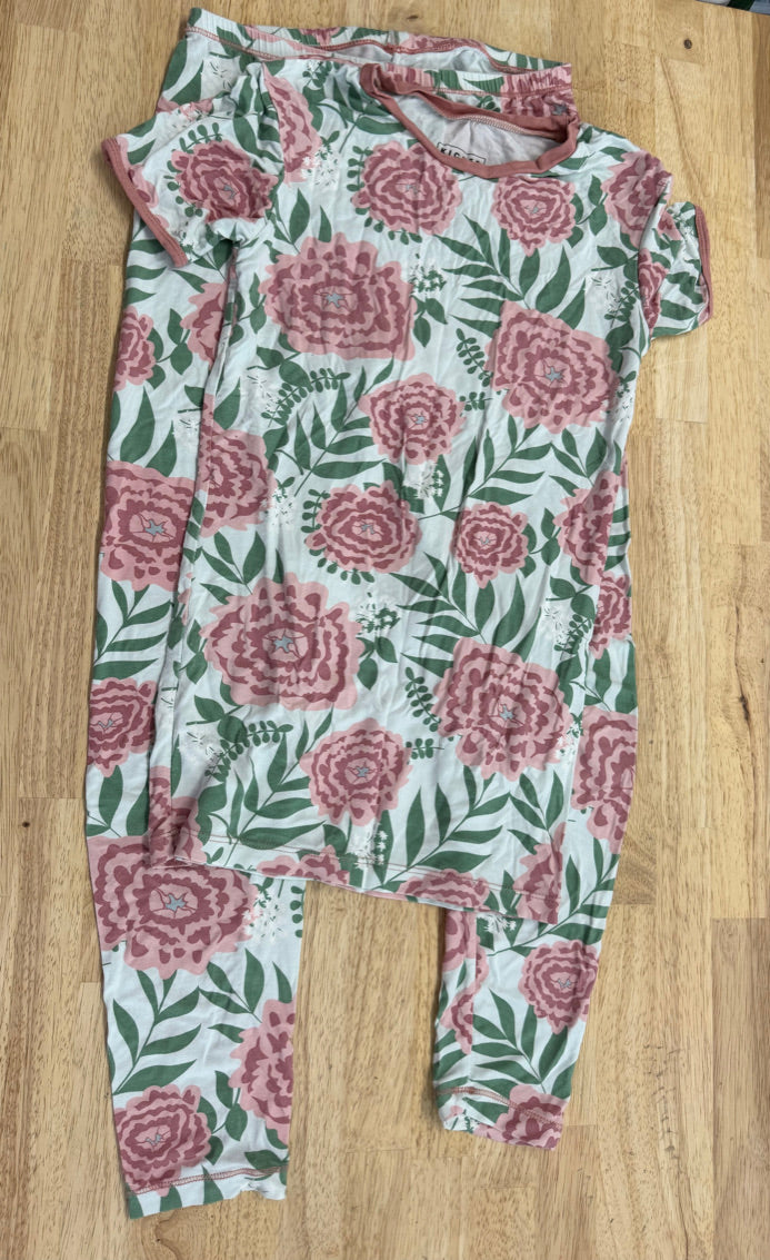 Kickee Pants Floral Two-Piece PJ Set – 14 | Bamboo | Play