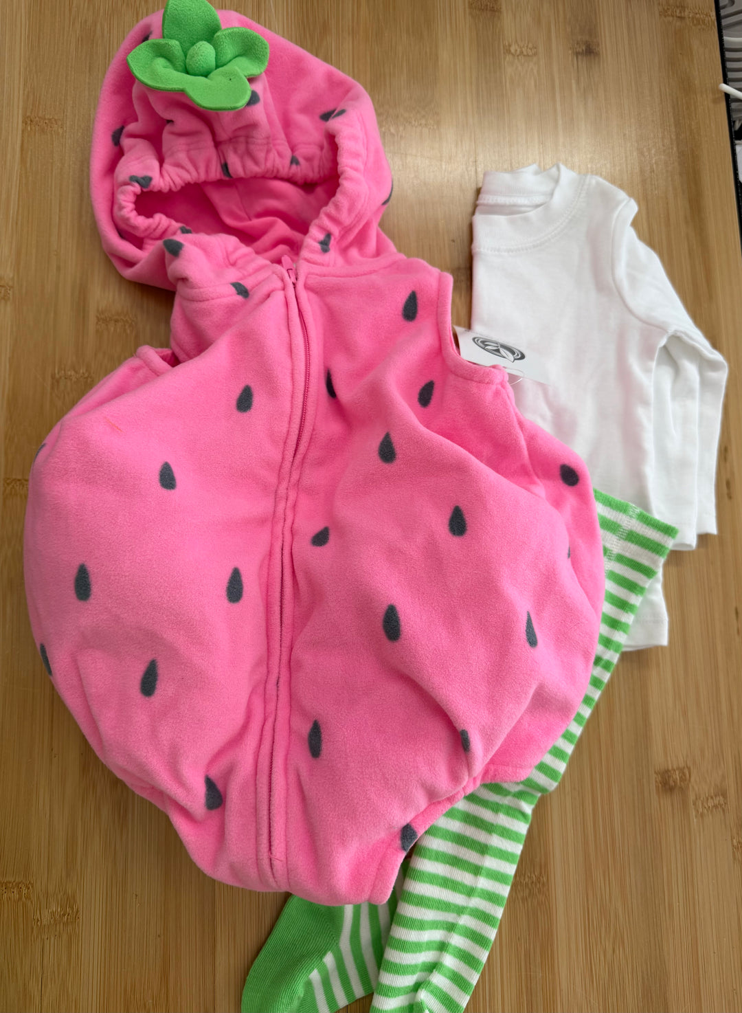 Carter's Strawberry Set – 3–6M | With Tights & Shirt Base Layer