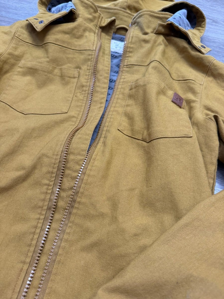 LP Apparel Canvas Jacket – 14 Mustard Yellow/Gold | Zip-Up | Removable Hood - Nest and Sprout-Consignment