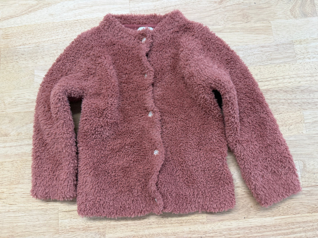 Noppies Sherpa Cardigan – 9–12M | Brown Button-Up