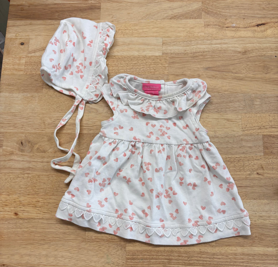 Isaac Mizrahi Dress + Bonnet – 3–6 Months
