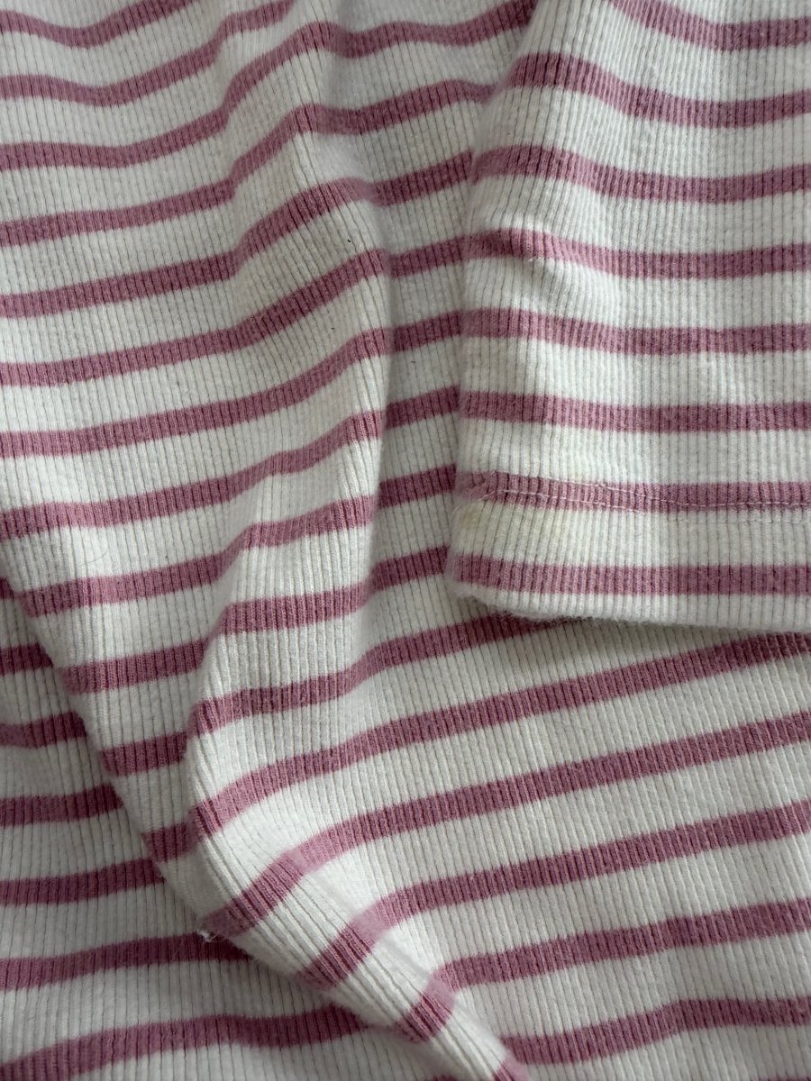 Lola and Taylor One Piece Romper – 2/3 | Purple and White Ribbed Stripe - Nest and Sprout-Consignment