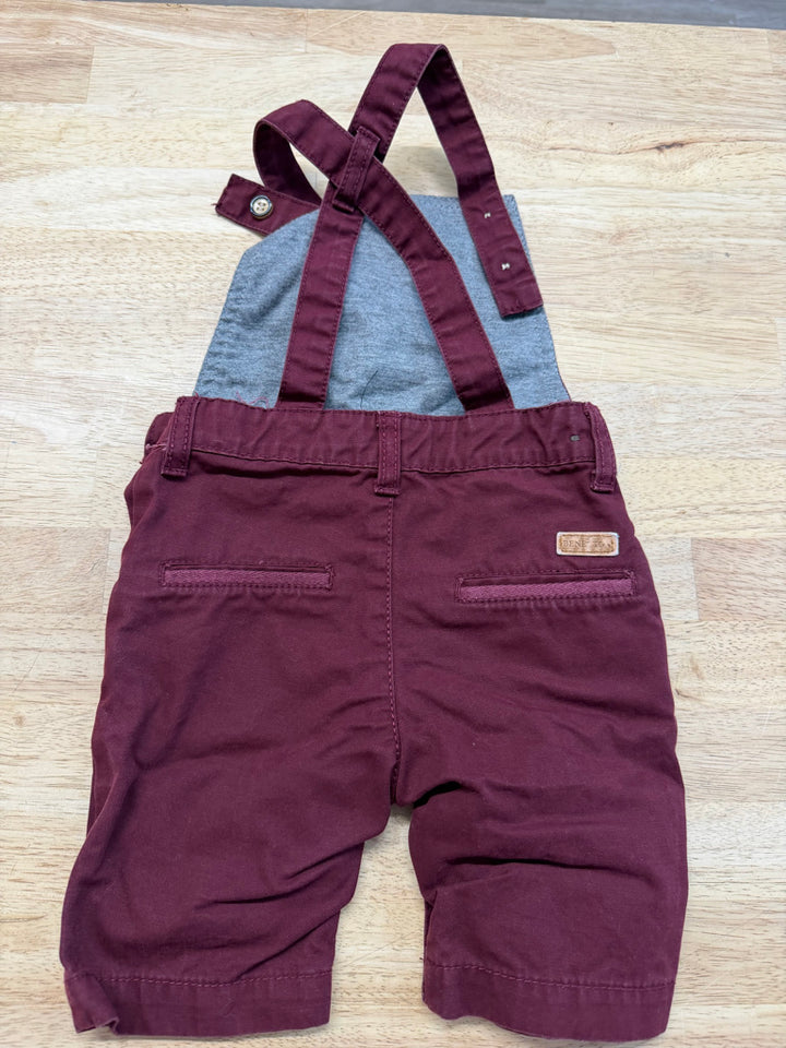 United Colors of Benetton Overalls – 8–12M | Burgundy Snap Crotch