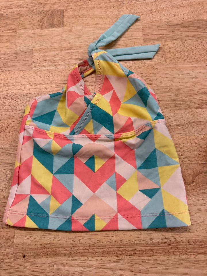 Tea Collection Swim Top – 4 | Pink and Teal Geometric | Staining - Nest and Sprout-Consignment