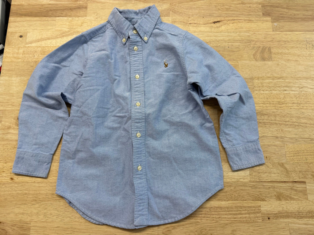 Ralph Lauren Chambray Button-Up Shirt – 5 | Light Wash Denim with Collar