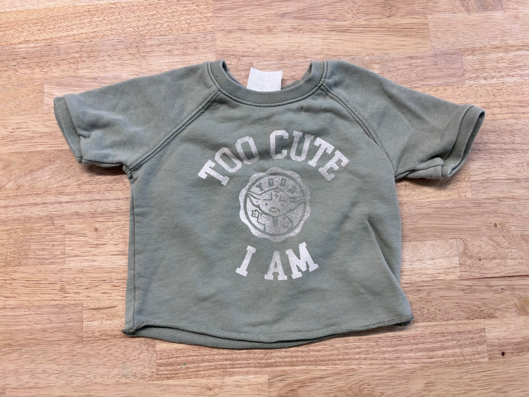 GAP 12–18M Star Wars Sage Green Crop Tee