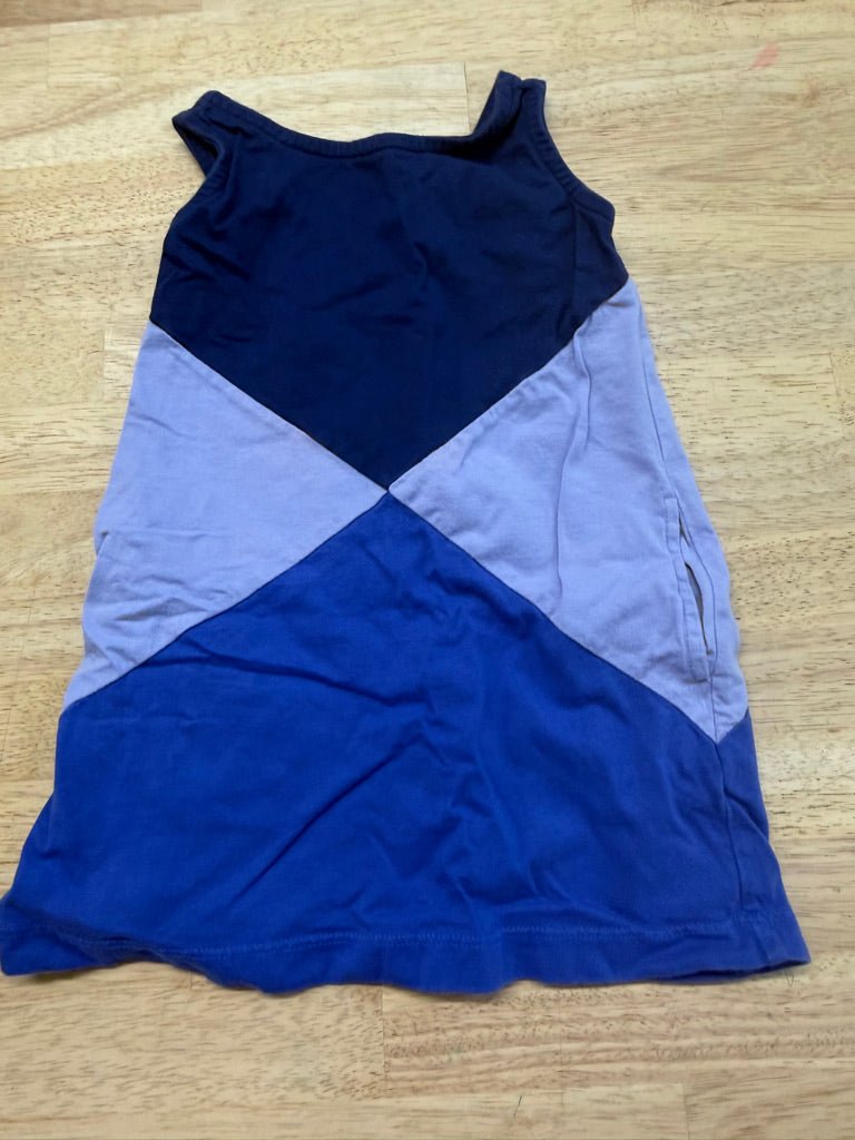 Tea Collection Three-Tone Periwinkle Sleeveless Dress – 12–18M | Excellent - Nest and Sprout-Consignment