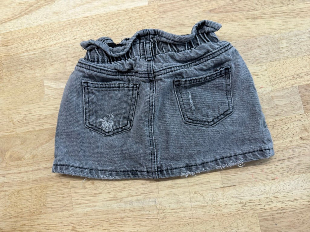 Zara Skirt – 12–18M | Black Elastic Waist Distressed - Nest and Sprout - Consignment