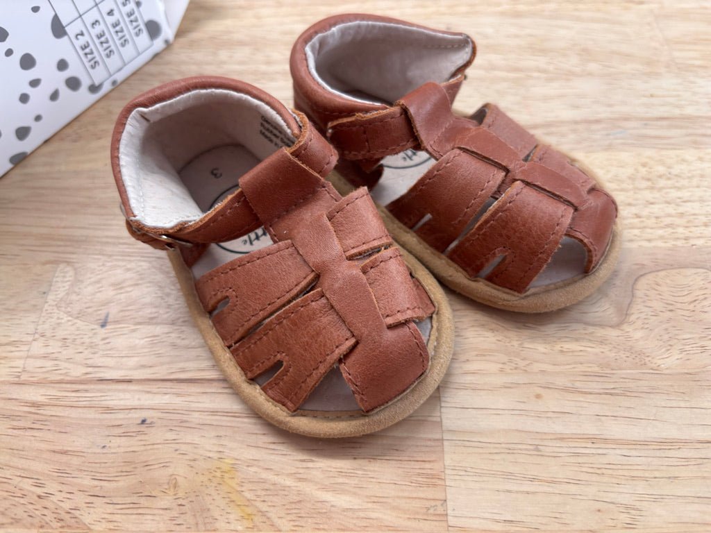 Little MaZoes Size 3 Leather Sandals (Open Package, NWT) - Nest and Sprout - Consignment