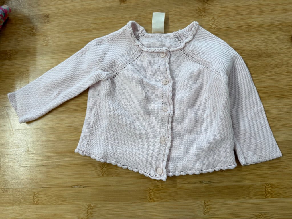 Baby B'gosh Cardigan – 12M | Light Pink Knit Button-Up - Nest and Sprout-Consignment