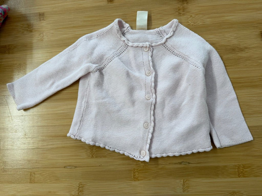 Baby B'gosh Cardigan – 12M | Light Pink Knit Button-Up - Nest and Sprout-Consignment