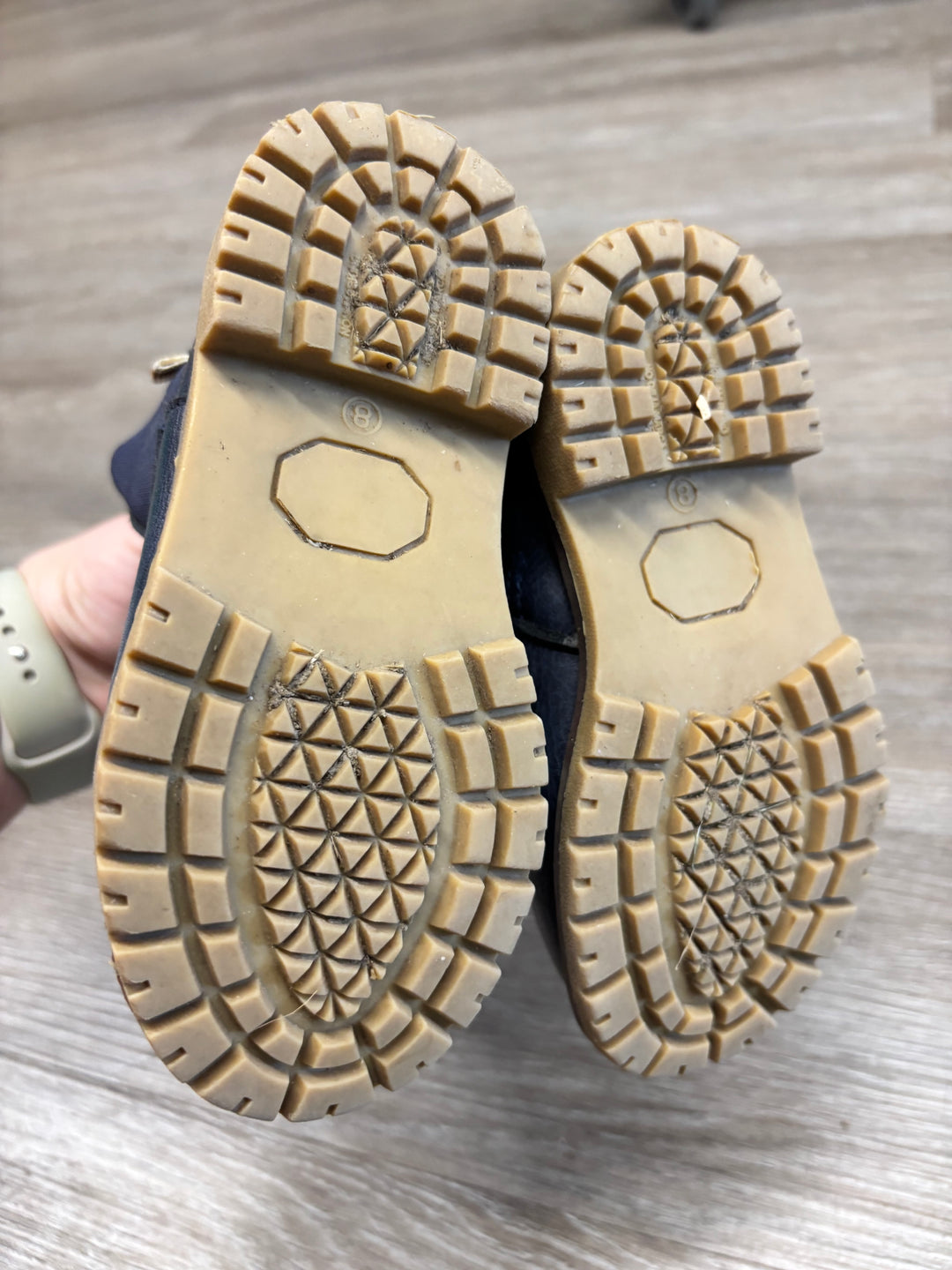 Navy Fleece-Lined Ankle Boots Missing Insoles | Size 8