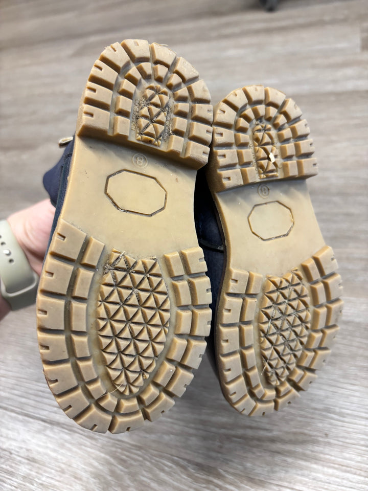 Navy Fleece-Lined Ankle Boots Missing Insoles | Size 8