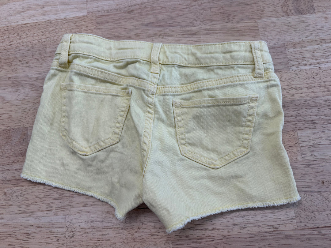 Gap Denim Shortie Shorts – 6 | Yellow Raw Edge Hem Stretch