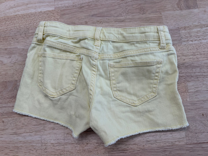 Gap Denim Shortie Shorts – 6 | Yellow Raw Edge Hem Stretch
