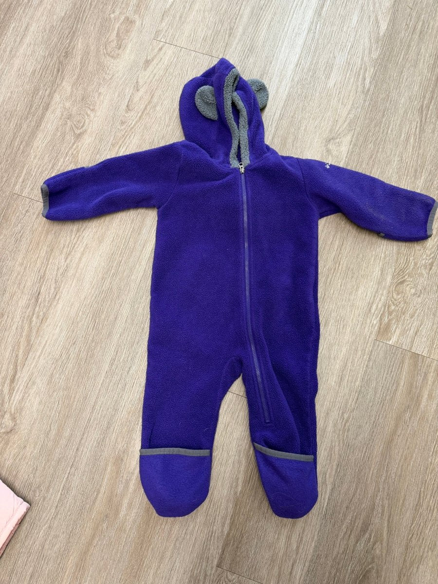 Columbia Fleece Bunting Suit – 12–18M | Purple with Charcoal Edging - Nest and Sprout - Consignment