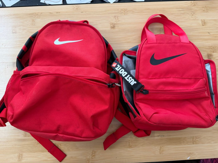 Nike Toddler Backpack & Matching Lunchbox Set – One Size | Red Excellent - Nest and Sprout-Consignment