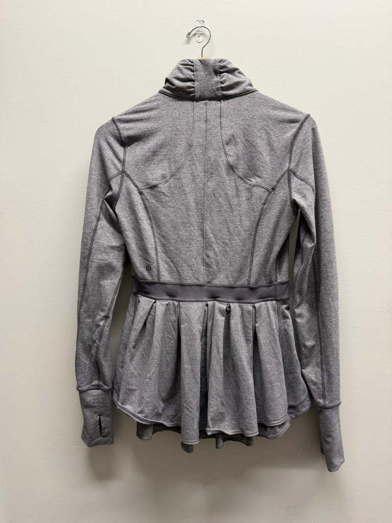 Lululemon Ruffle Back Zip-Up Jacket – 12–14Y Est. | Light Grey No Hood | Play