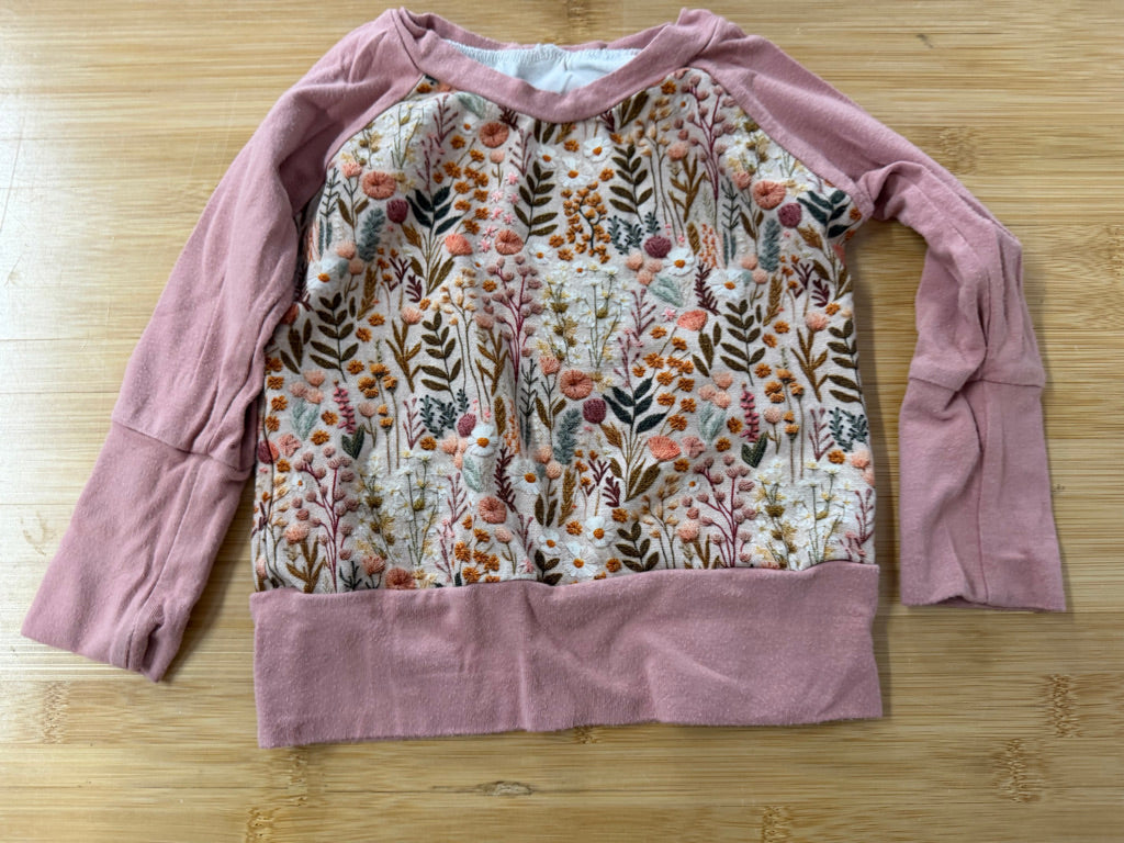 Grow By Zoe Long Sleeve Shirt – 3-12 Months | Pink Embroidered Flower