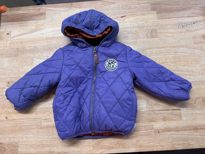 Souris Mini Quilted Puffer Jacket Purple 12-18M