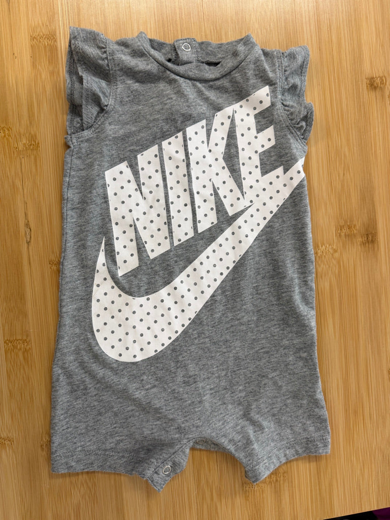 Nike Short Romper –6M | Light Grey Ruffle Cap Sleeve