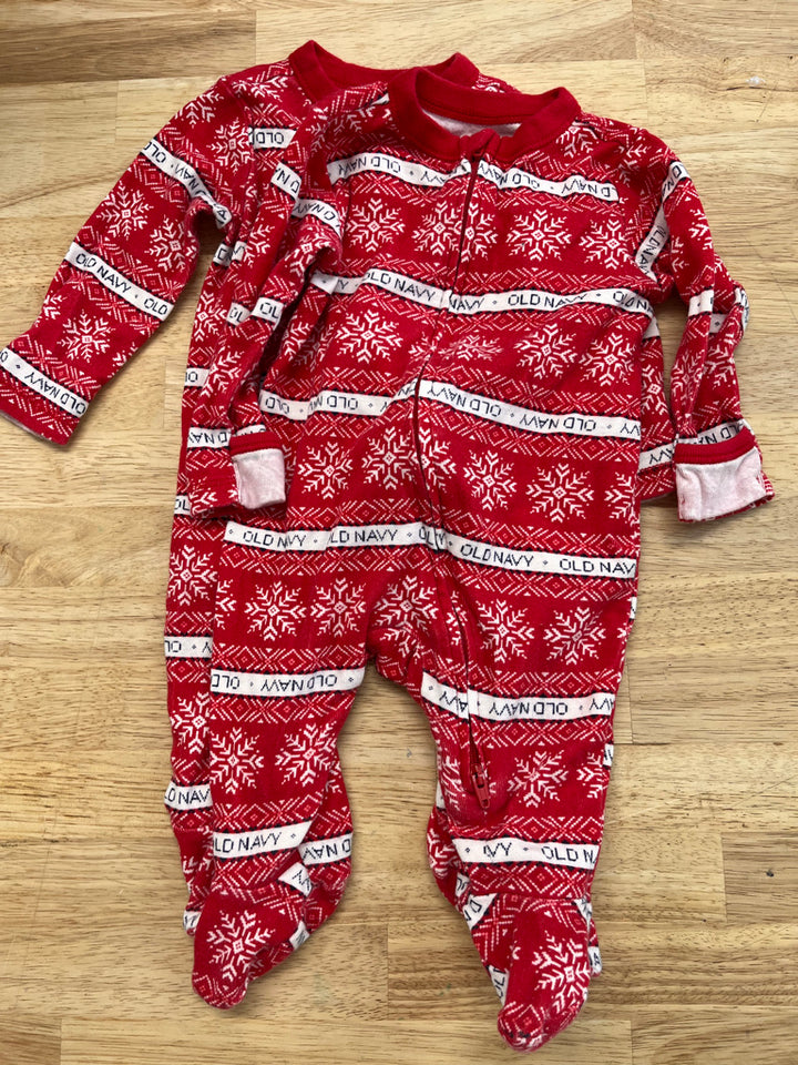 Old Navy 0–3M Holiday Zip Sleepers – 2 Available