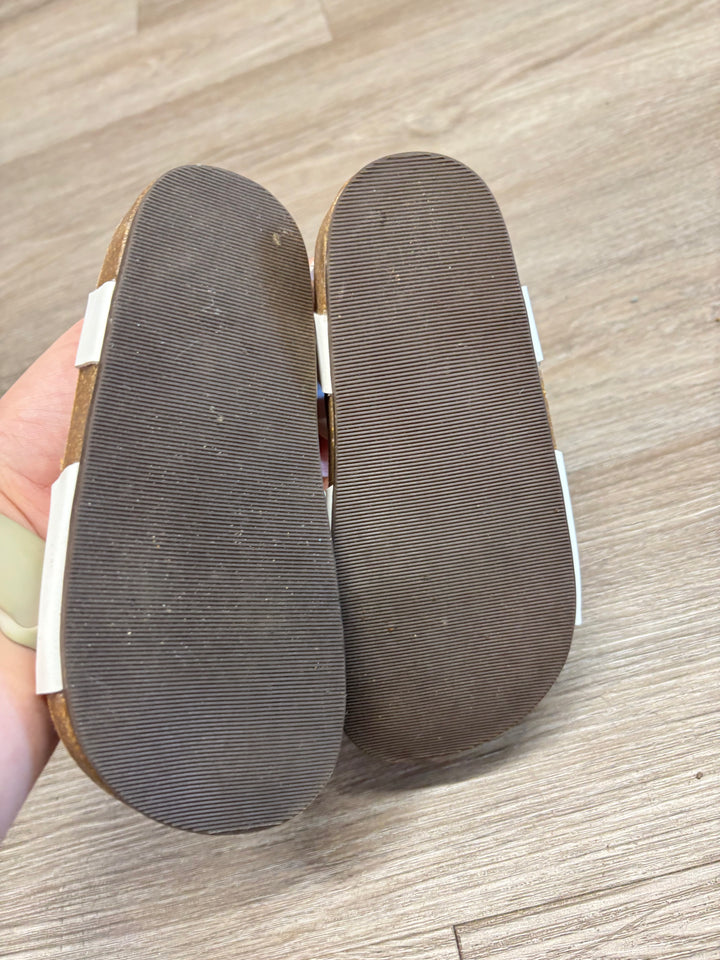 White Cork Bed Buckle Sandals Velcro | Size 11