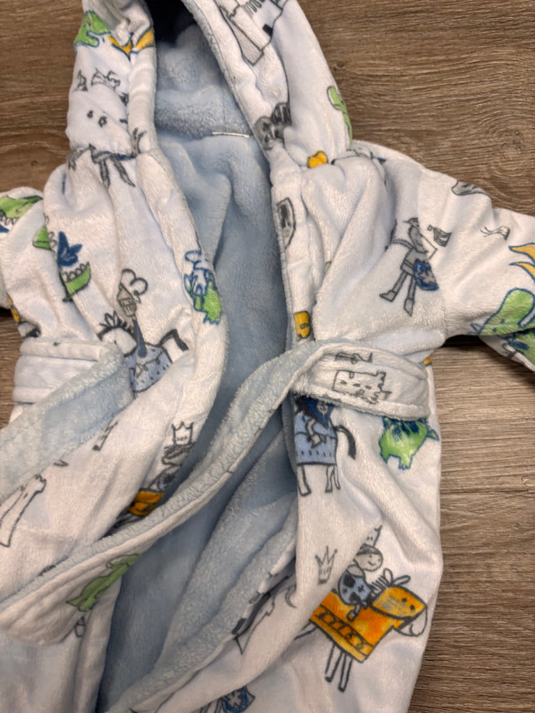 House Brand 12M Fleece Robe – Blue Knit Design