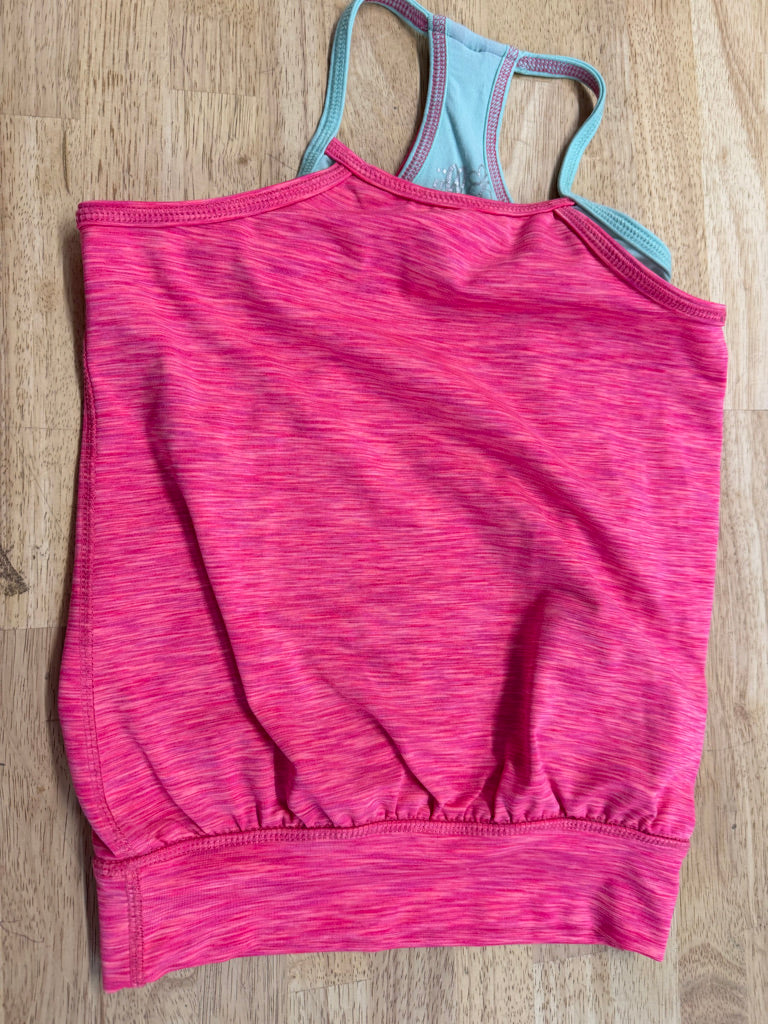 Jill Two-Layer Tank Top – 7/8 | Mint Under Hot Pink | Play