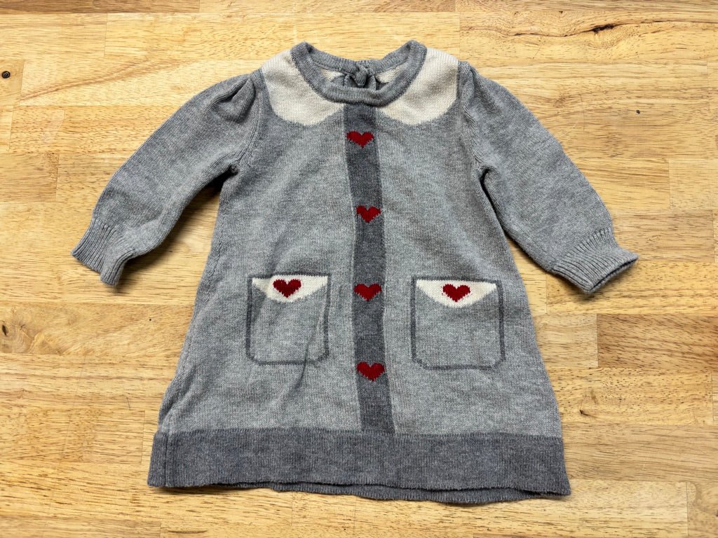 Gap Knit Heart Print Dress – 3–6M - Nest and Sprout - Consignment