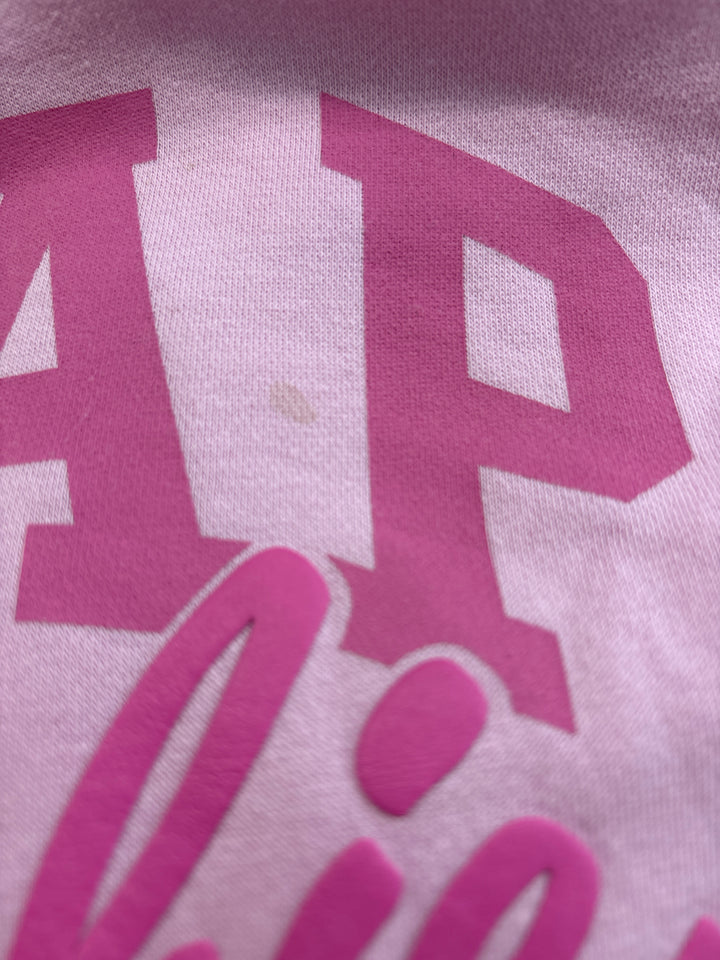 Gap x Barbie Size 6-7 Year Oversized Boxy Hoodie, Bright Pink Colorblock