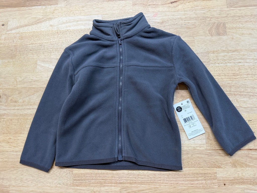 George Charcoal Fleece Jacket – 3T NWT - Nest and Sprout-Consignment