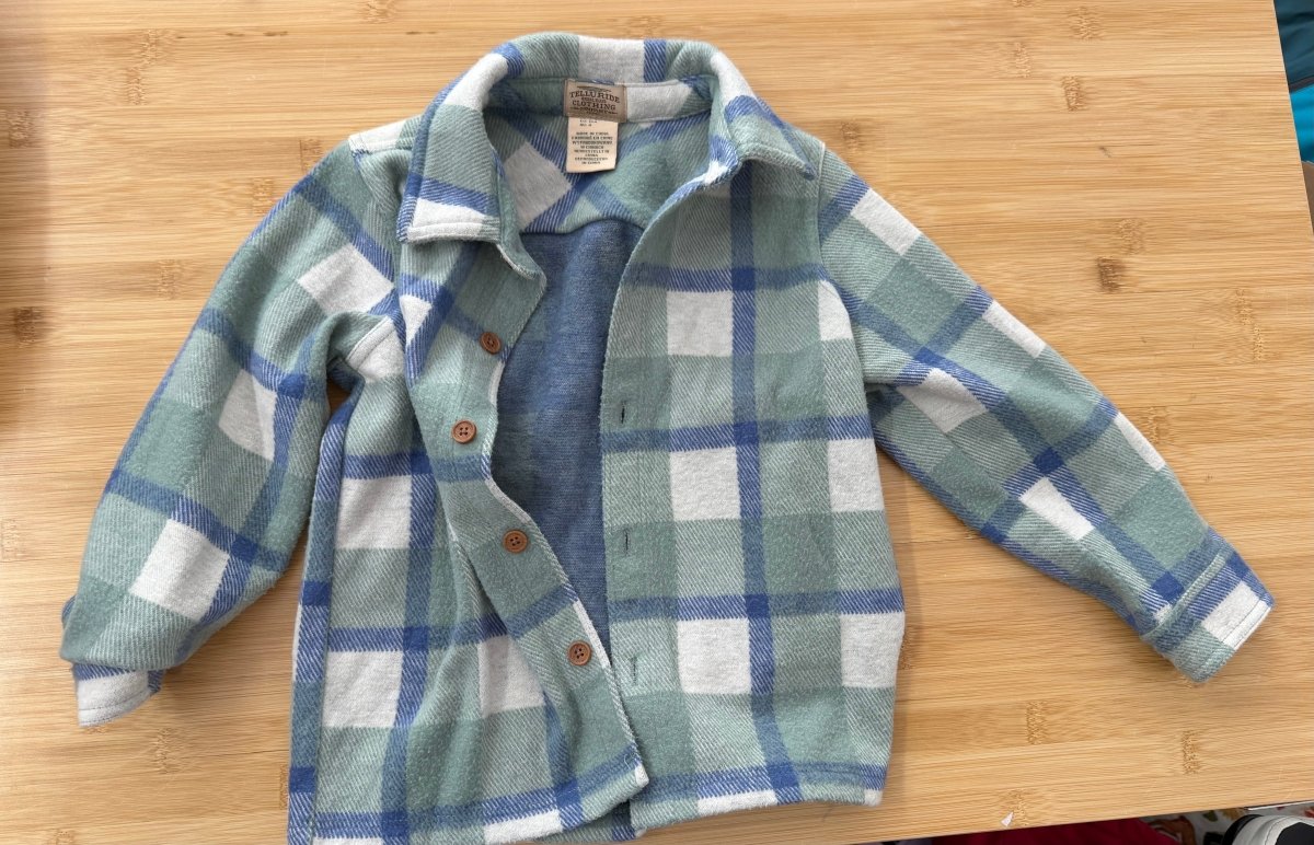 Telluride Clothing Company Flannel Button-Up Shirt – 4 | Green and Blue Plaid | Thicker Weight - Nest and Sprout-Consignment