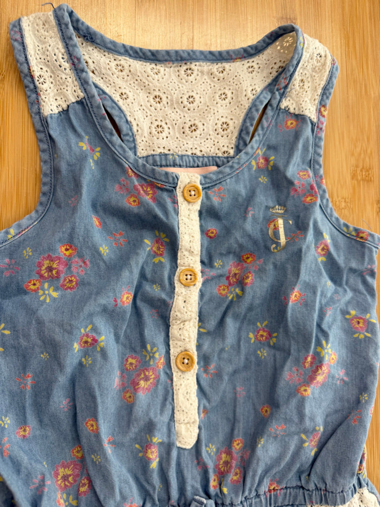 Juicy Couture Floral Lace Denim Romper – 10/12 | Lightweight