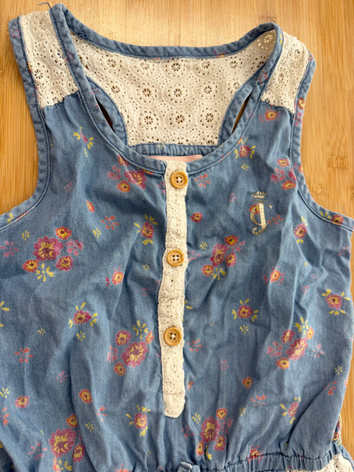 Juicy Couture Floral Lace Denim Romper – 10/12 | Lightweight