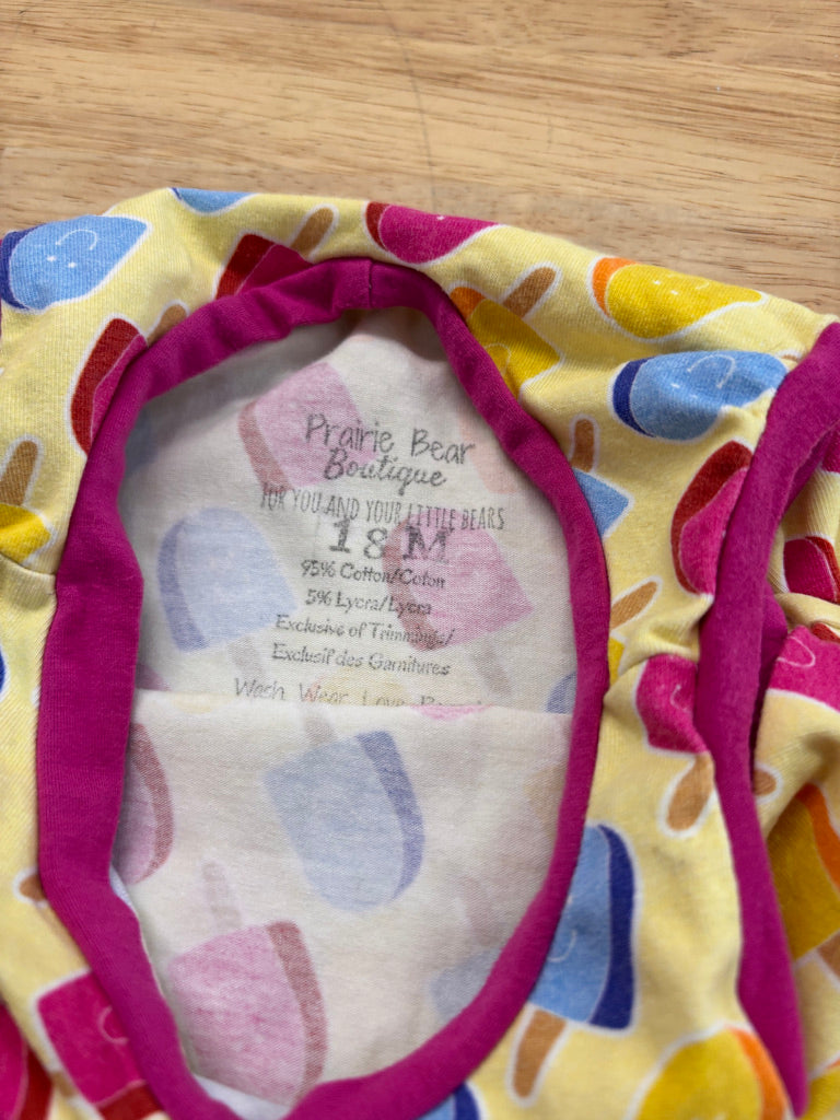 Prairie Bear Boutique 18M Handmade Romper – Popsicle Print